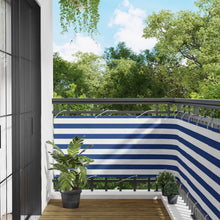 Balkon Scherm Blauw en Wit 75 x 200 cm PU gecoat oxford alu