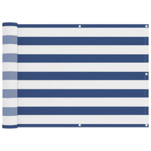 Balkon Scherm Blauw en Wit 75 x 200 cm PU gecoat oxford alu