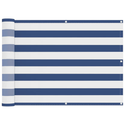 Balkon Scherm Blauw en Wit 75 x 200 cm PU gecoat oxford alu