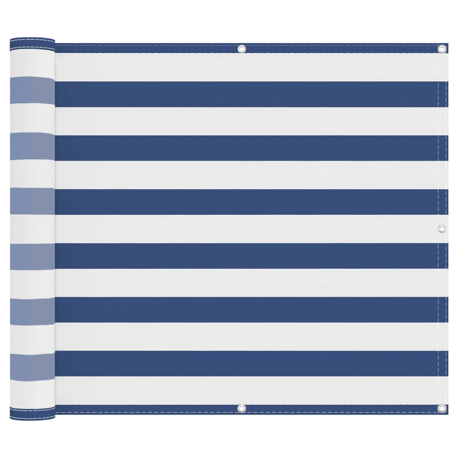 Balkon Scherm Blauw en Wit 90 x 200 cm PU gecoat oxford alu