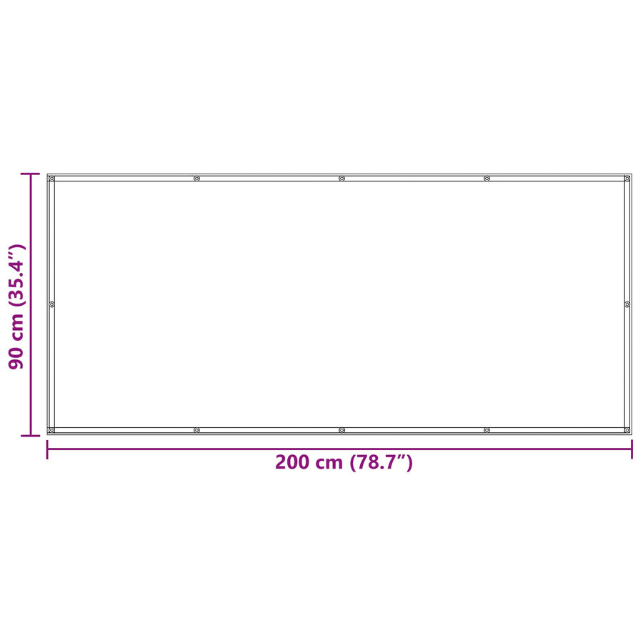 Balkon Scherm Blauw en Wit 90 x 200 cm PU gecoat oxford alu