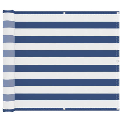 Balkon Scherm Blauw en Wit 100 x 1000 cm Oxford Stof