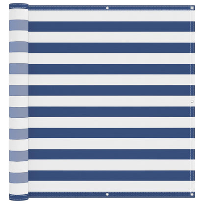 Balkon Scherm Blauw en Wit 110 x 200 cm Oxford Stof