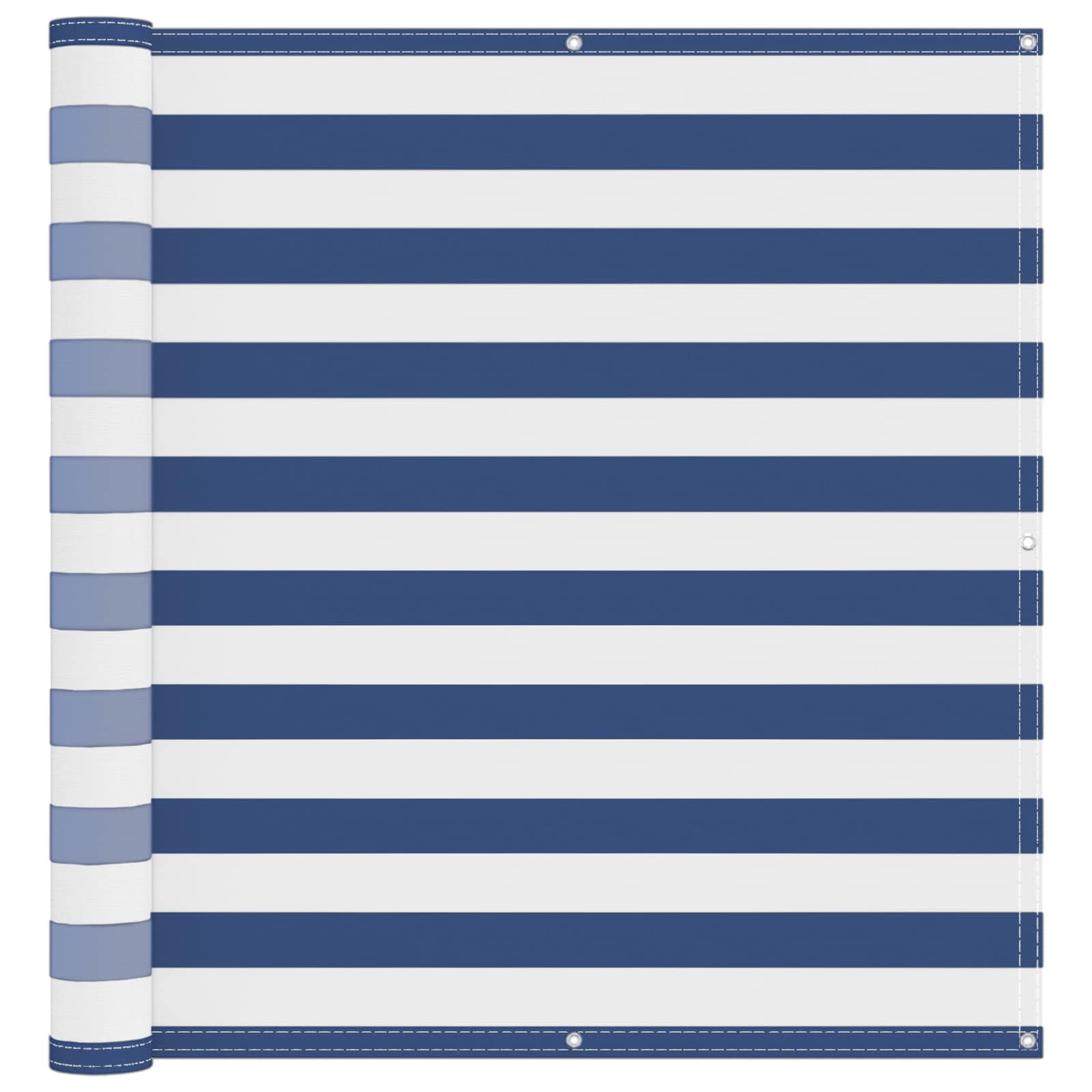 Balkon Scherm Blauw en Wit 110 x 400 cm Oxford Stof