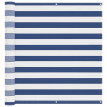 Balkon Scherm Blauw en Wit 110 x 500 cm Oxford Stof