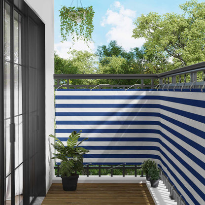 Balkon Scherm Blauw en Wit 120 x 200 cm PU gecoat oxford alu