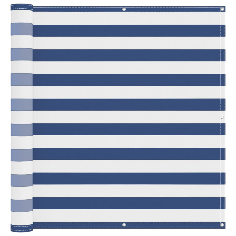 Balkon Scherm Blauw en Wit 120 x 200 cm PU gecoat oxford alu
