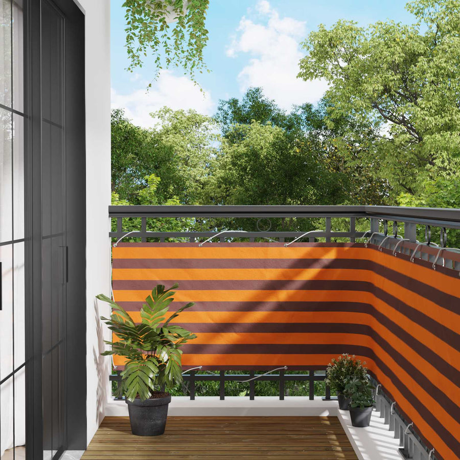 Balkon Scherm Oranje en Bruin 75 x 200 cm PU gecoat oxford alu
