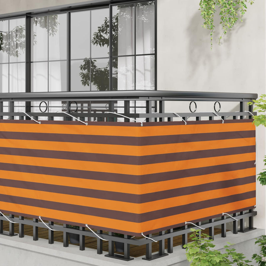 Balkon Scherm Oranje en Bruin 75 x 200 cm PU gecoat oxford alu