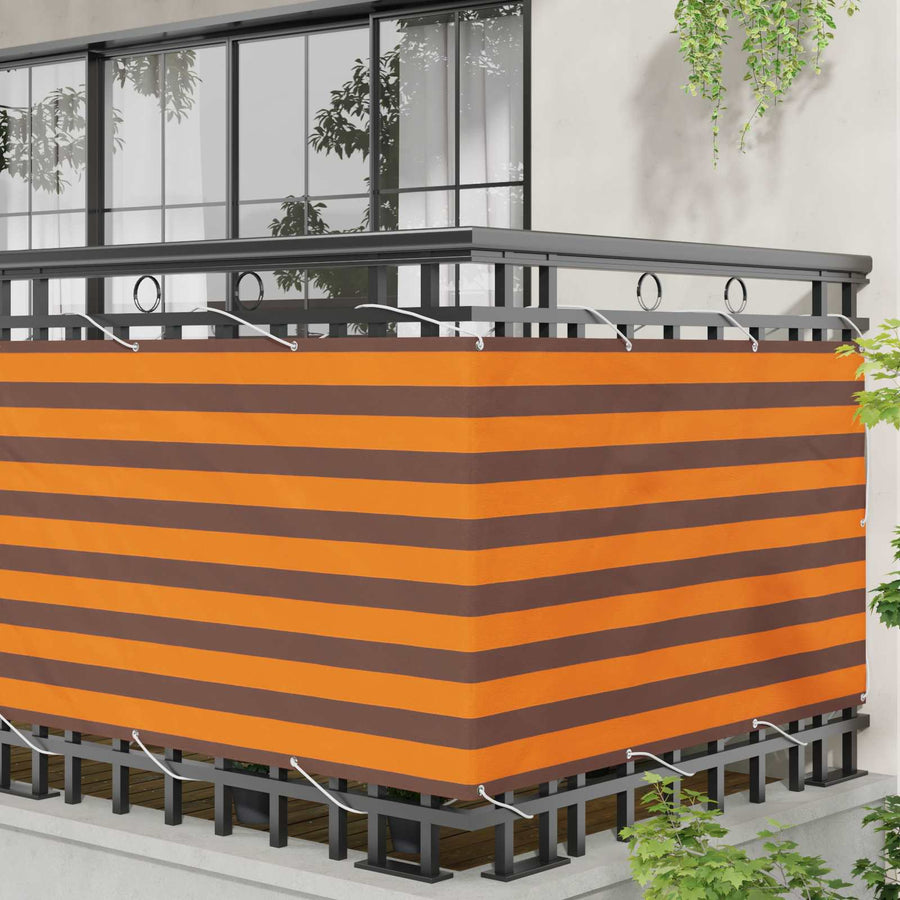 Balkon Scherm Oranje en Bruin 100 x 200 cm Oxford Stof