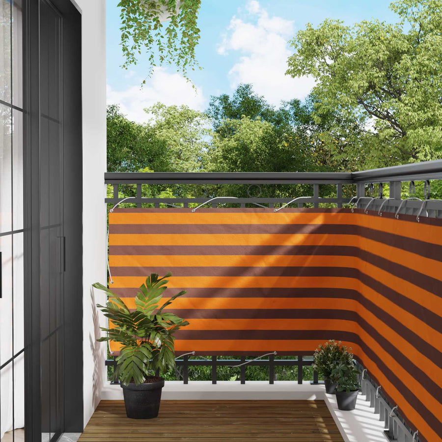 Balkon Scherm Oranje en Bruin 100 x 300 cm Oxford Stof