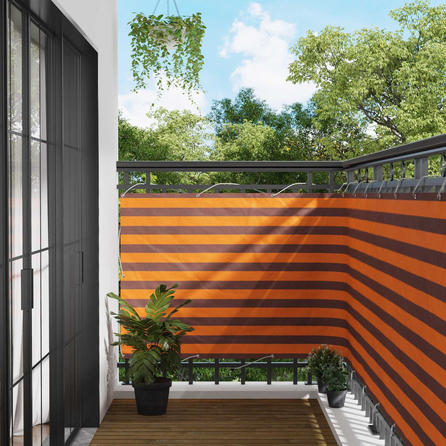 Balkon Scherm Oranje en Bruin 110 x 600 cm Oxford Stof