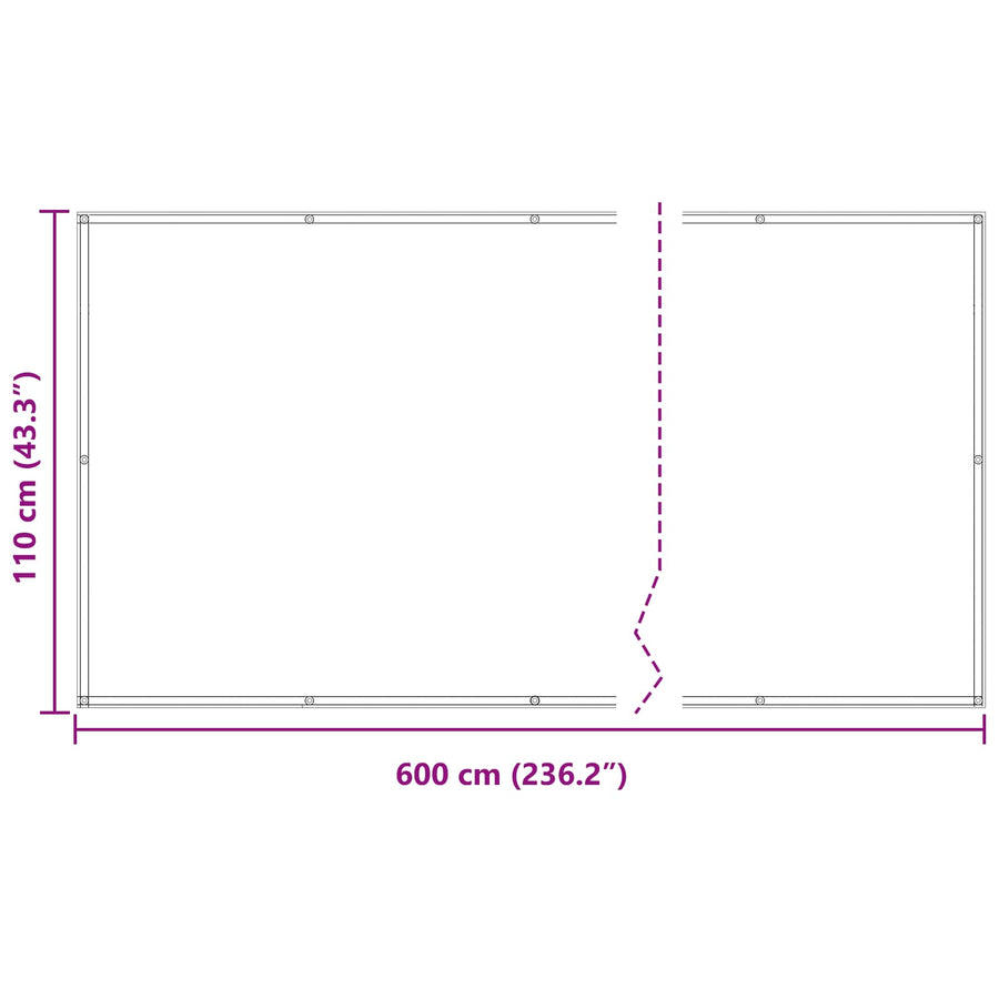 Balkon Scherm Oranje en Bruin 110 x 600 cm Oxford Stof