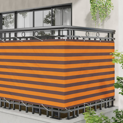 Balkon Scherm Oranje en Bruin 120 x 200 cm PU gecoat oxford alu