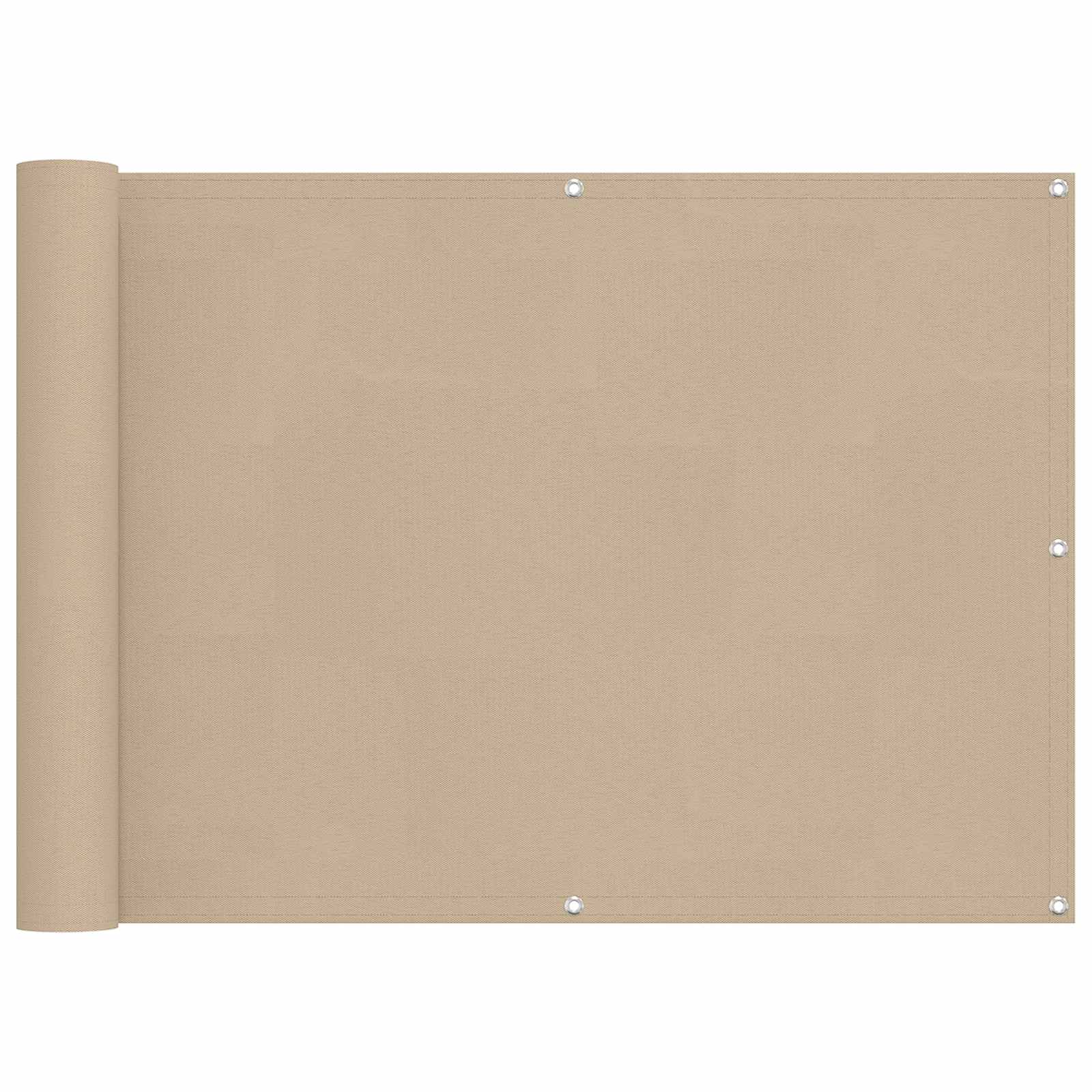 Balkon Scherm Beige 75 x 200 cm PU gecoat oxford alu