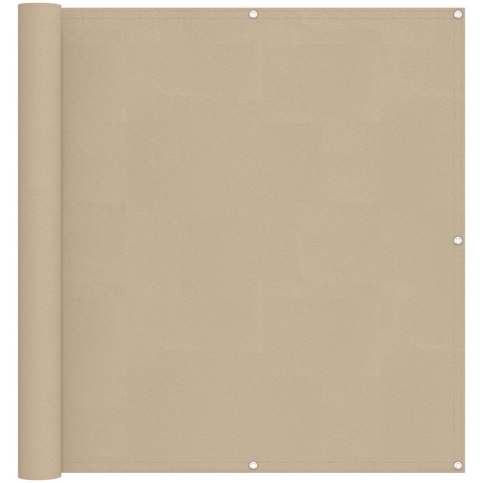 Balkon Scherm Beige 110 x 800 cm Oxford Stof