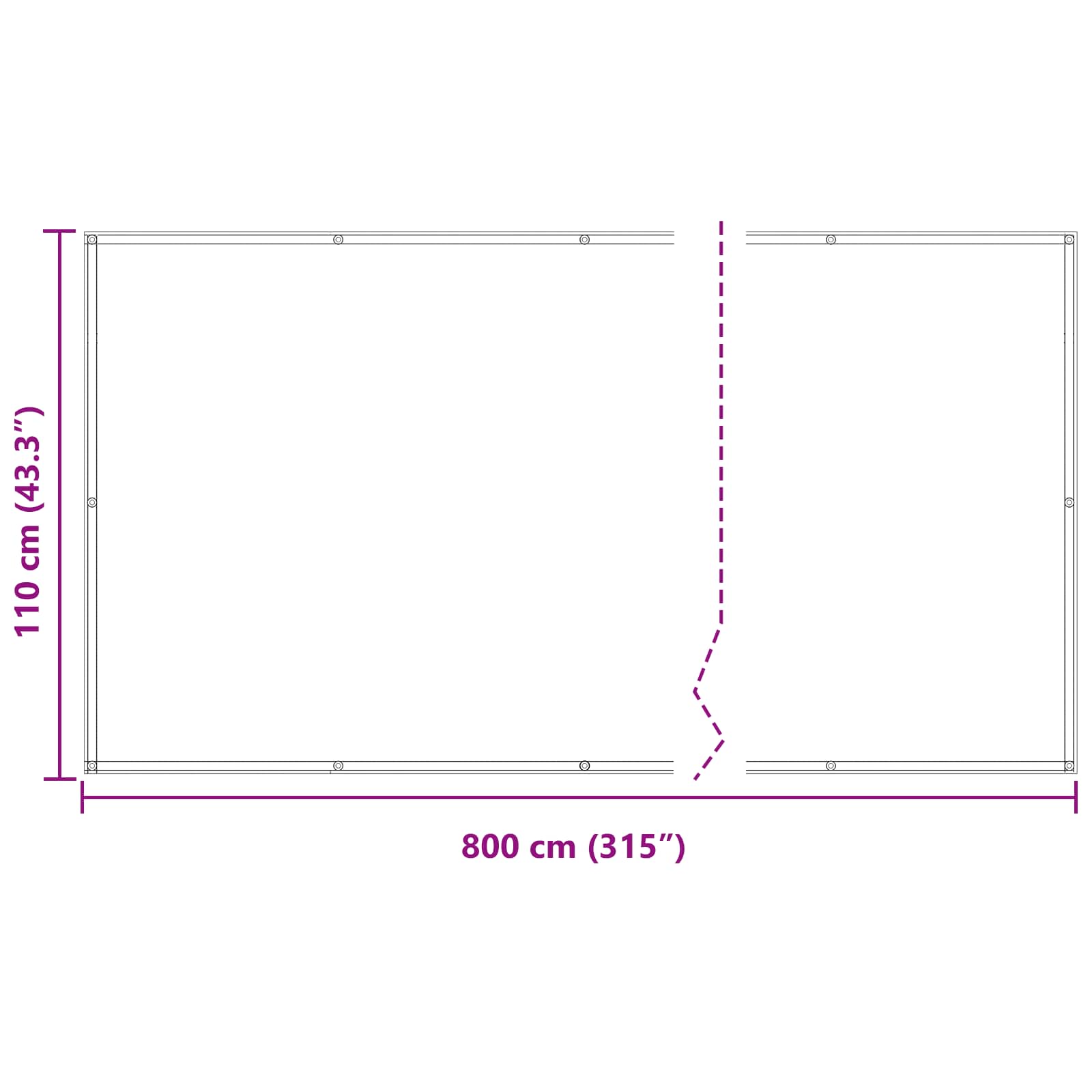 Balkon Scherm Crème 110 x 800 cm Oxford Stof