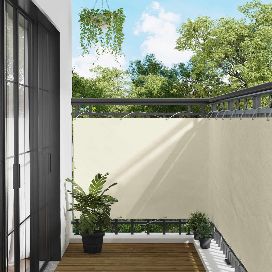 Balkon Scherm Crème 110 x 1000 cm Oxford Stof
