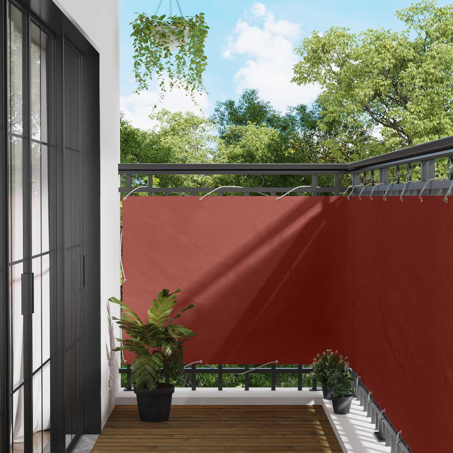 Balkon Scherm Terracotta 110 x 700 cm Oxford Stof