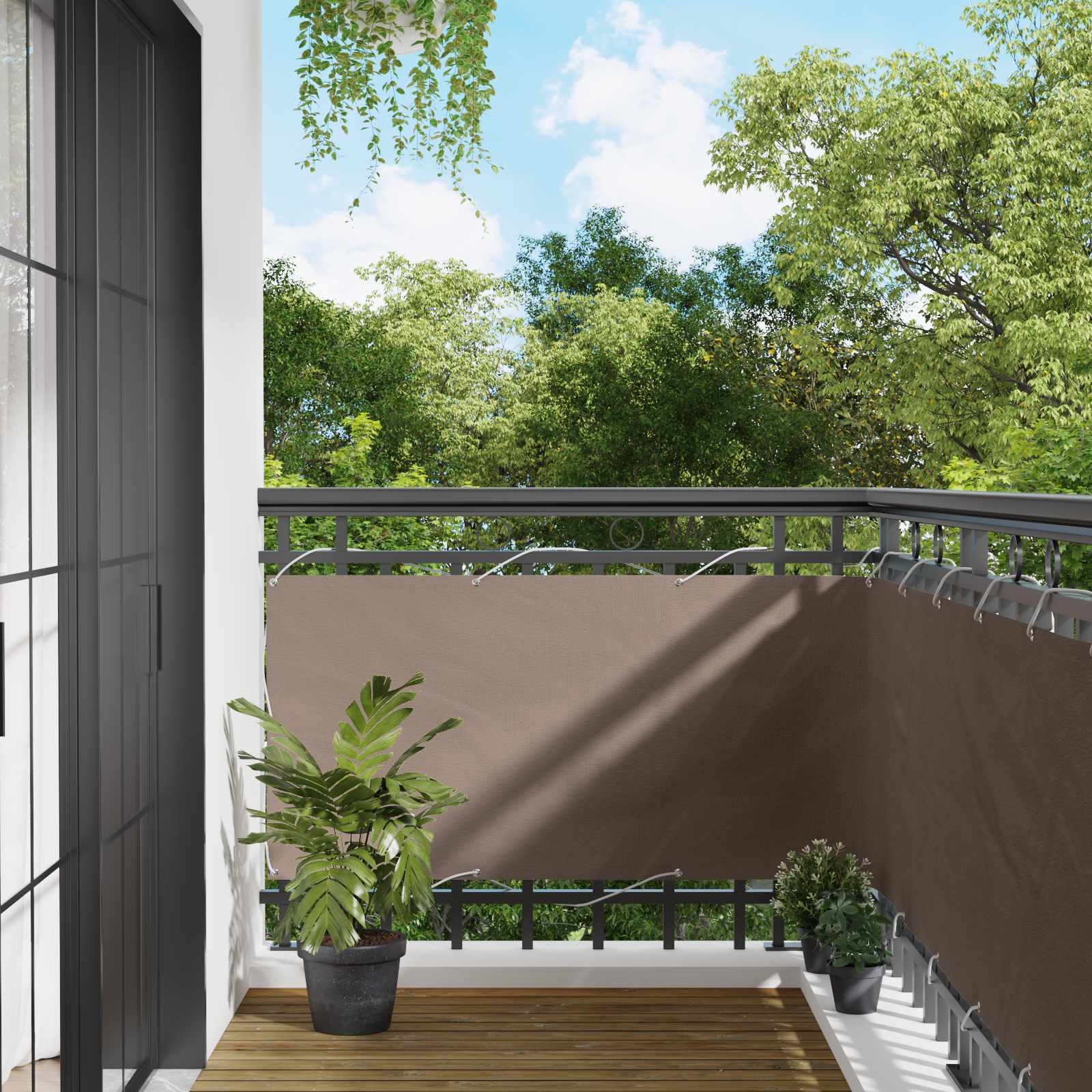 Balkon Scherm PU gecoat oxford alu