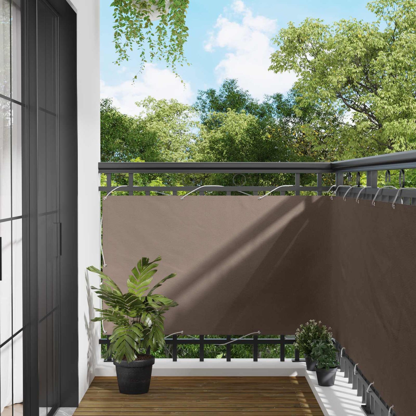 Balkon Scherm Taupe 100 x 200 cm Oxford Stof