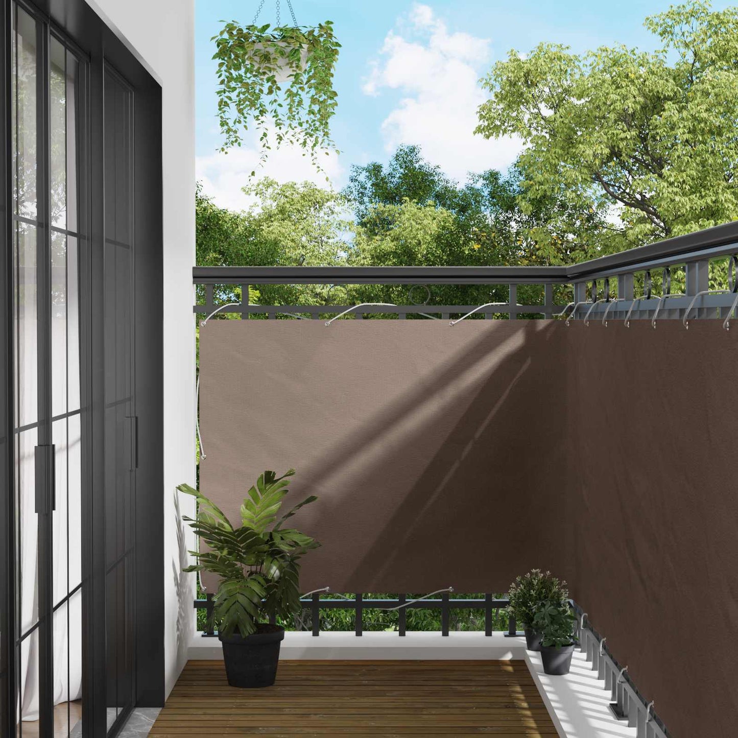 Balkon Scherm 120 x 200 cm PU gecoat oxford alu