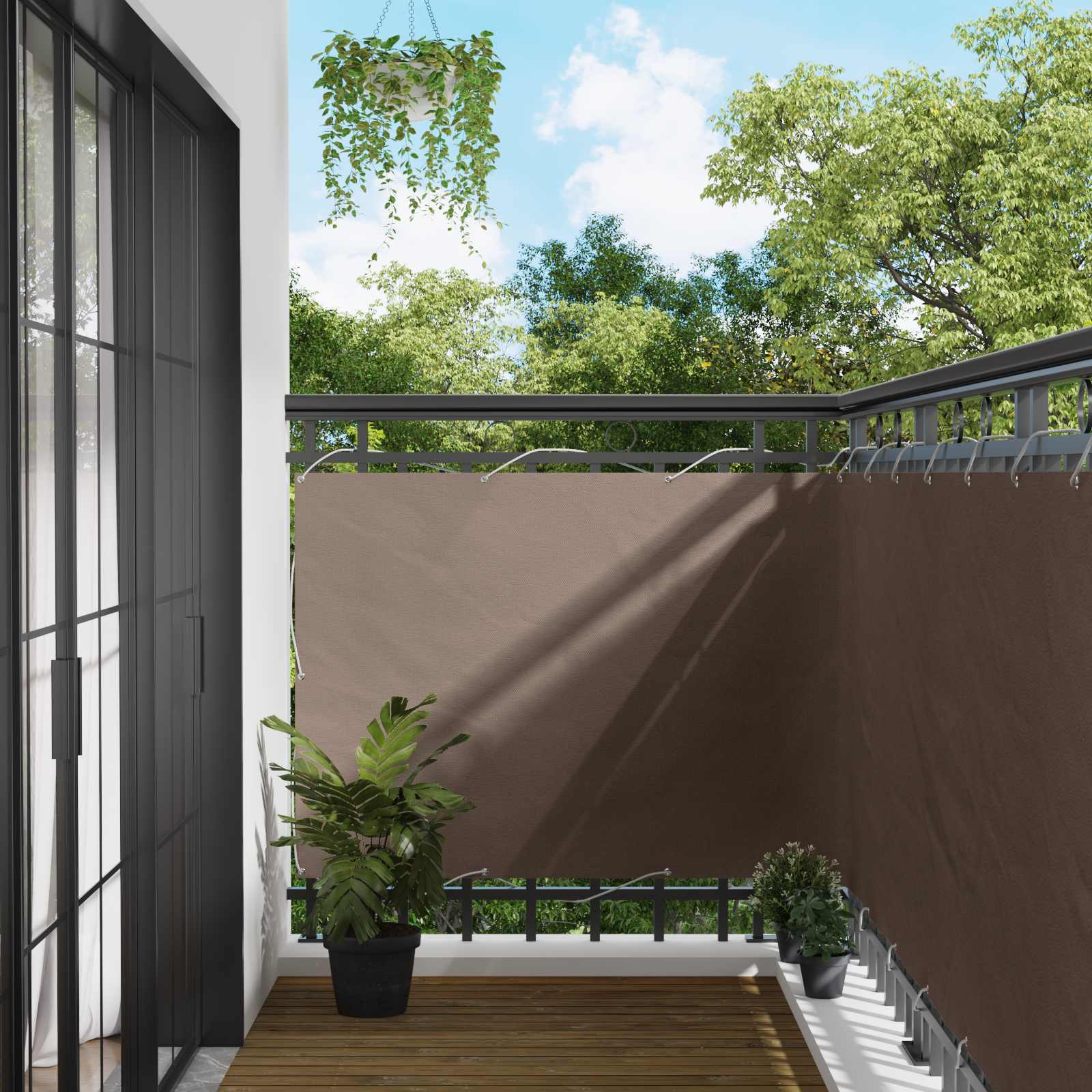 Balkon Scherm 120 x 200 cm PU gecoat oxford alu