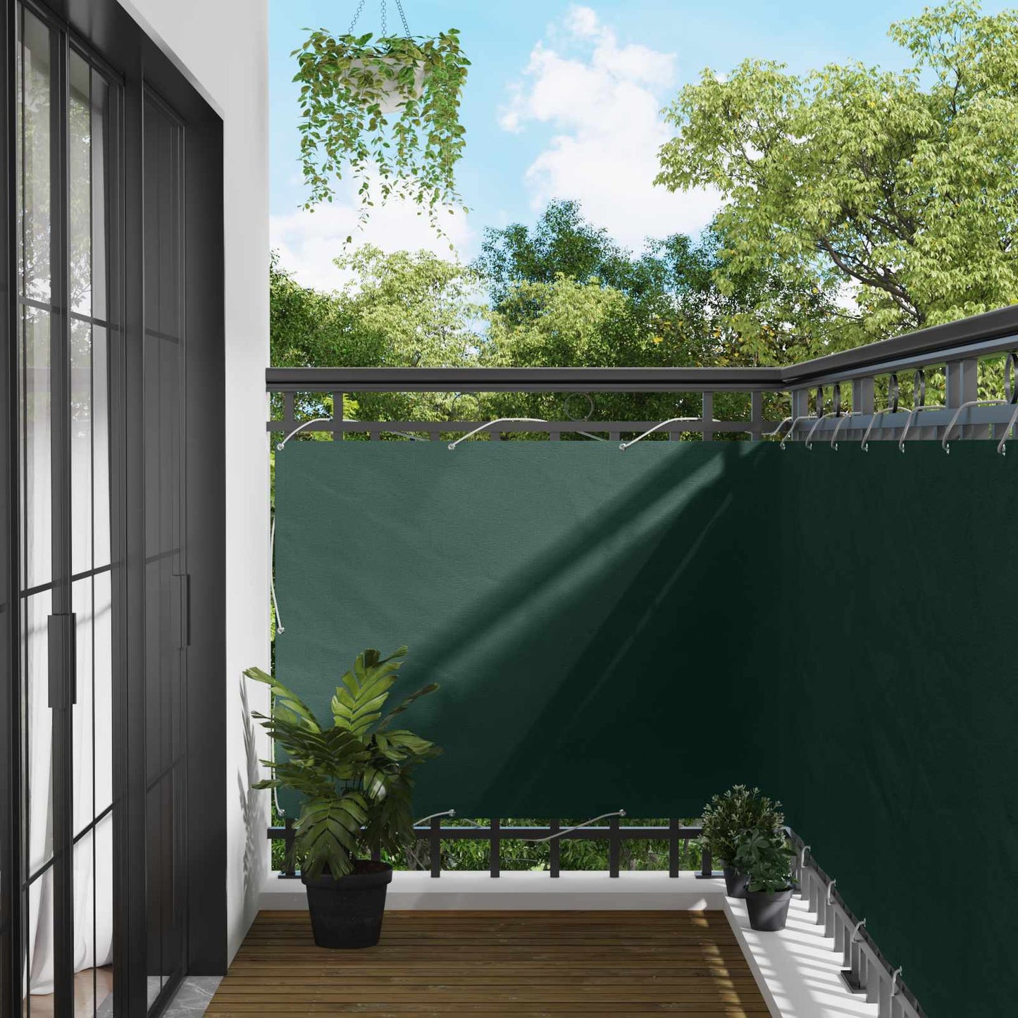 Balkon Scherm Donkergroen 110 x 300 cm Oxford Stof
