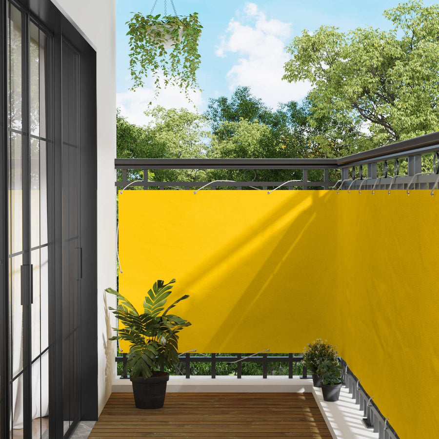 Balkon Scherm Geel 110 x 600 cm Oxford Stof
