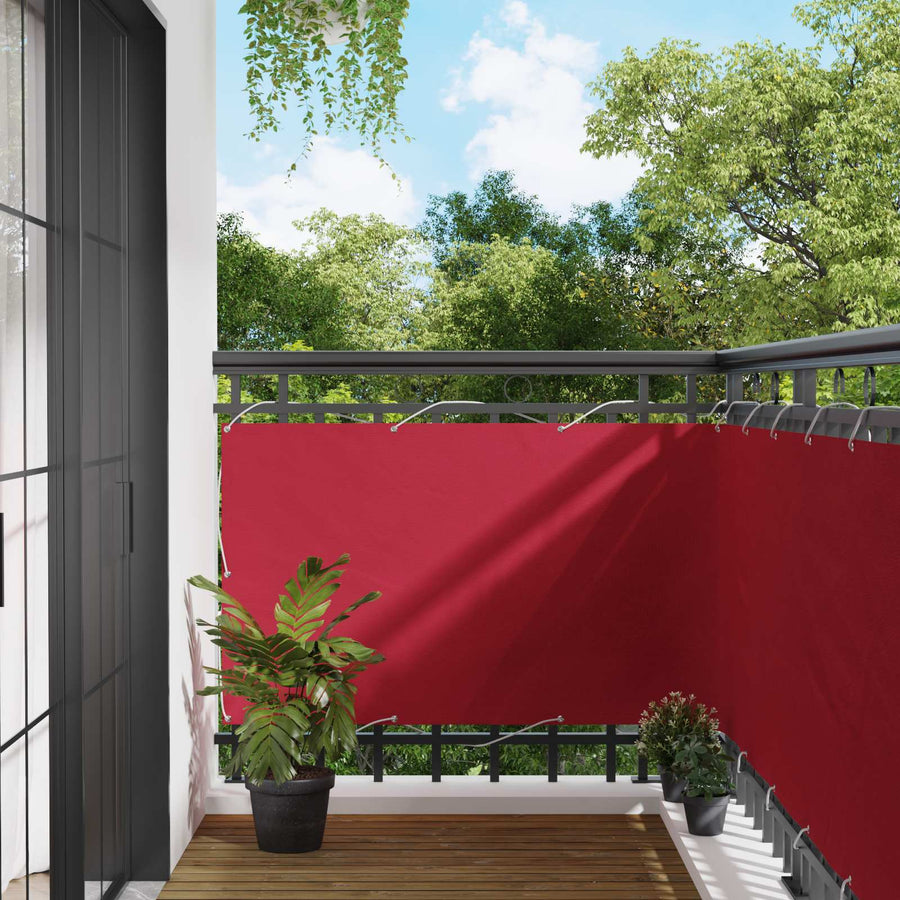 Balkon Scherm Rood 100 x 1000 cm Oxford Stof