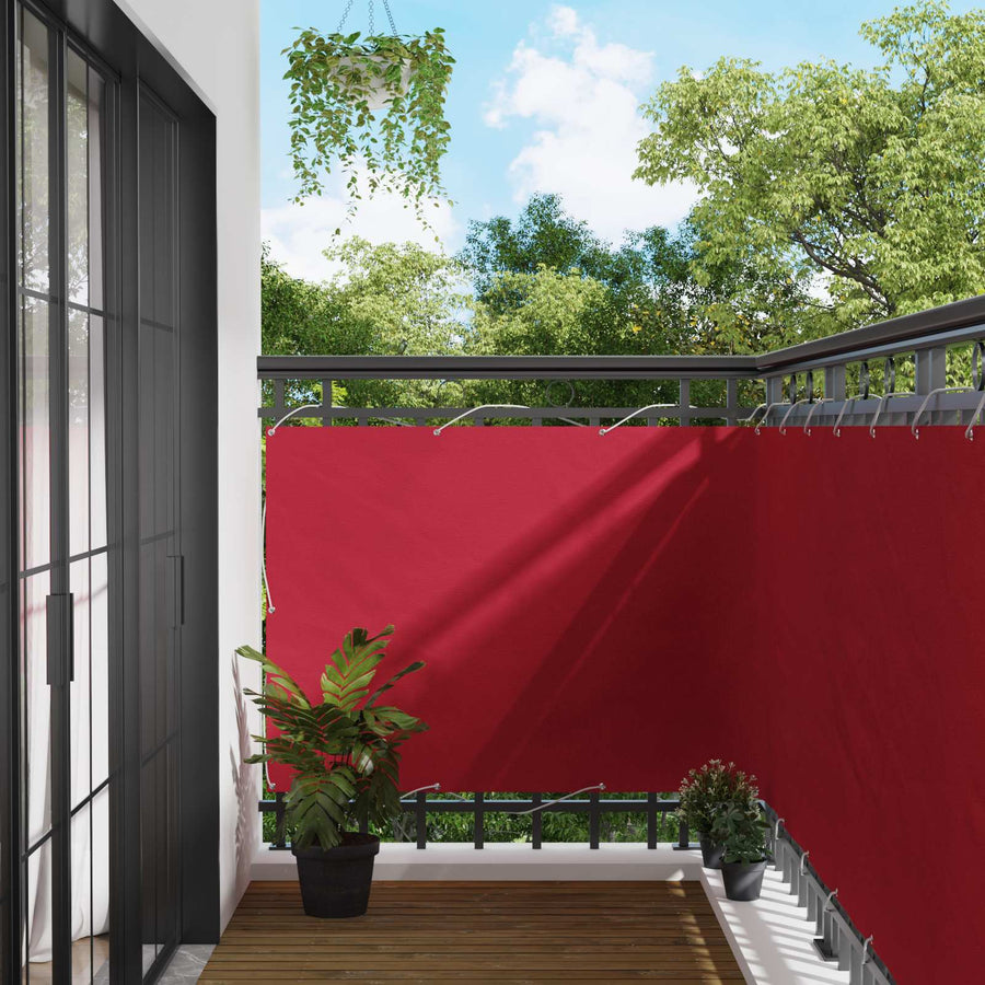 Balkon Scherm Rood 110 x 800 cm Oxford Stof