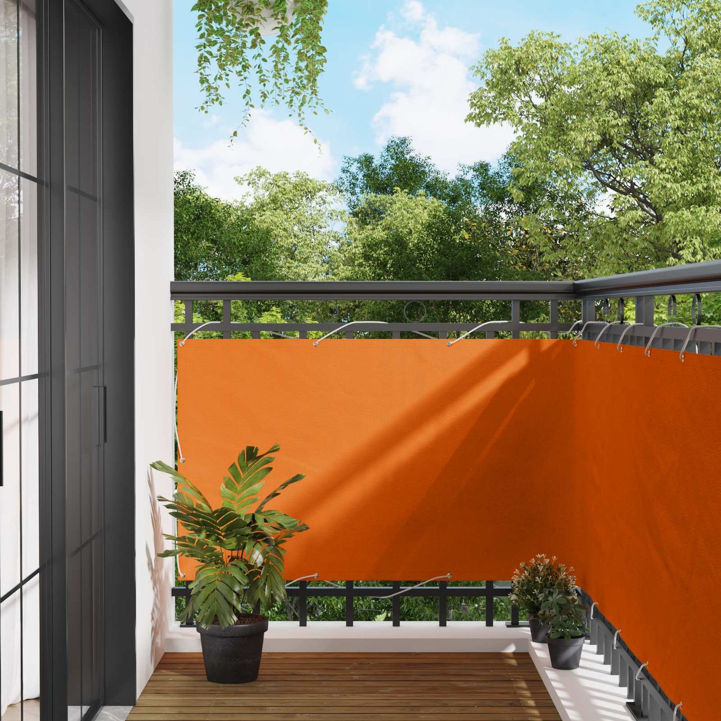 Balkon Scherm Oranje 100 x 500 cm Oxford Stof