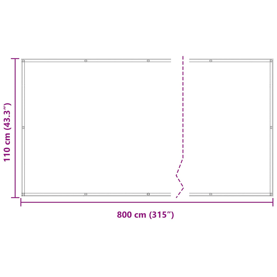 Balkon Scherm Oranje 110 x 800 cm Oxford Stof