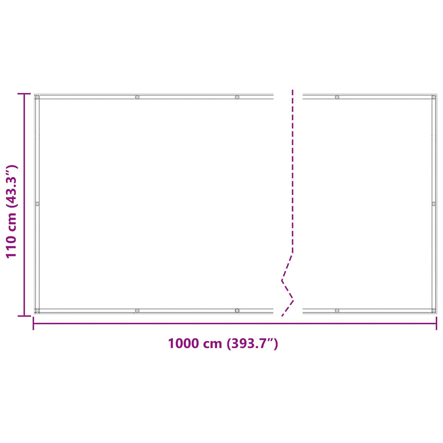 Balkon Scherm Oranje 110 x 1000 cm Oxford Stof
