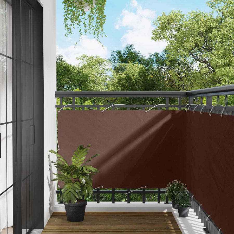 Balkon Scherm Bruin 100 x 800 cm Oxford Stof