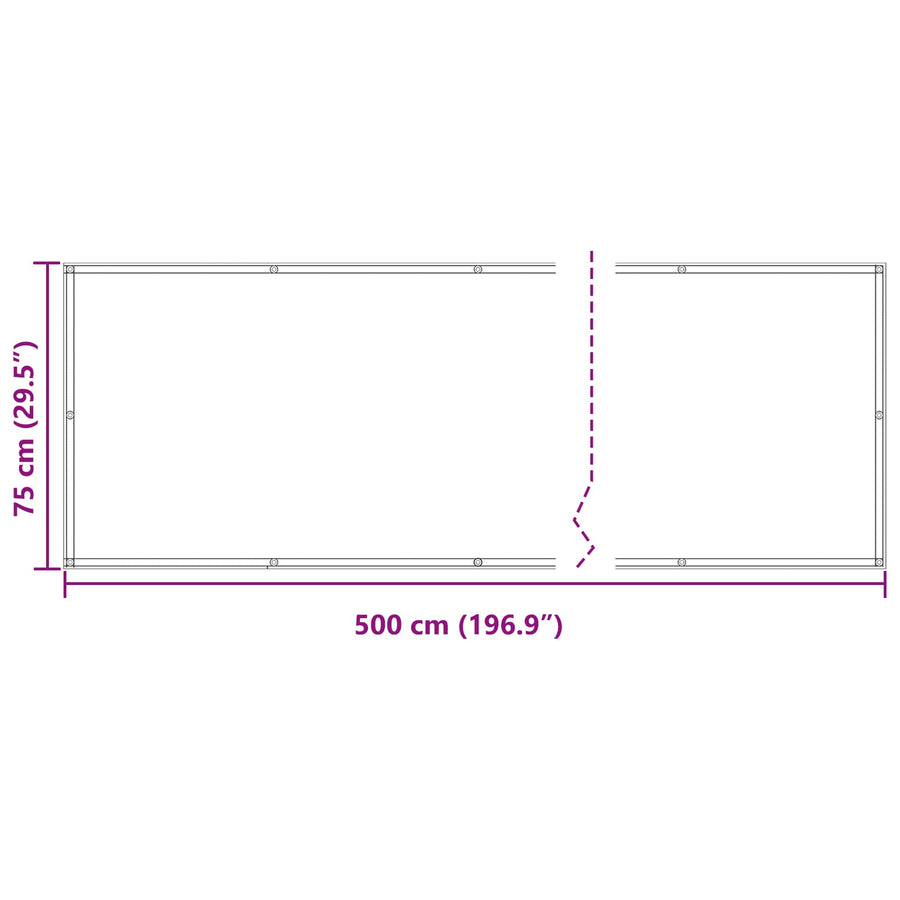 Balkon Scherm Bordeauxrood 75 x 500 cm PU gecoat oxford alu