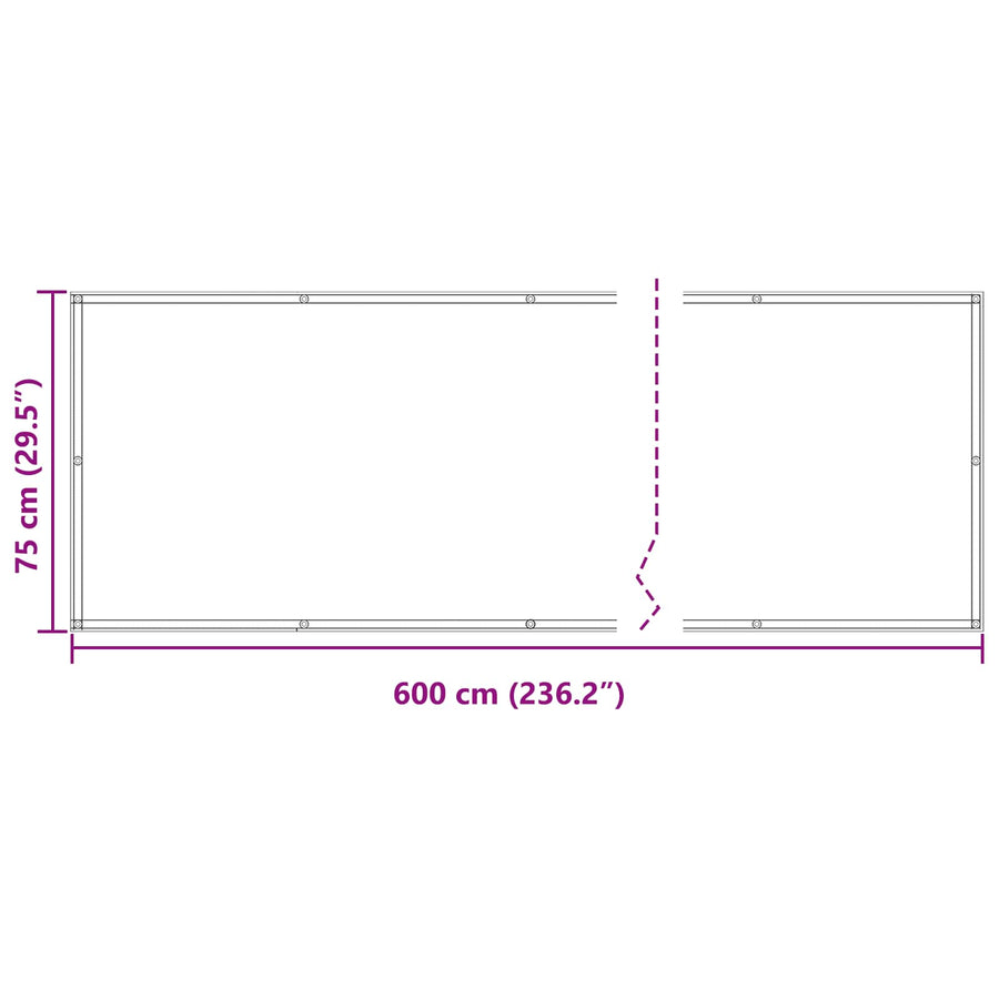 Balkon Scherm Bordeauxrood 75 x 600 cm PU gecoat oxford alu