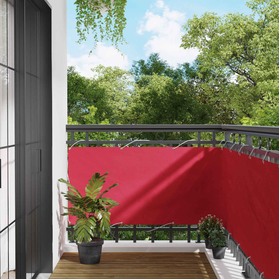 Balkon Scherm Bordeauxrood 75 x 700 cm PU gecoat oxford alu