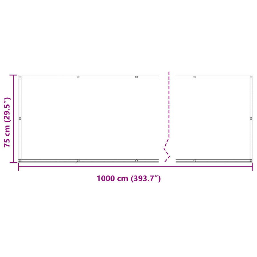 Balkon Scherm Bordeauxrood 75 x 1000 cm PU gecoat oxford alu