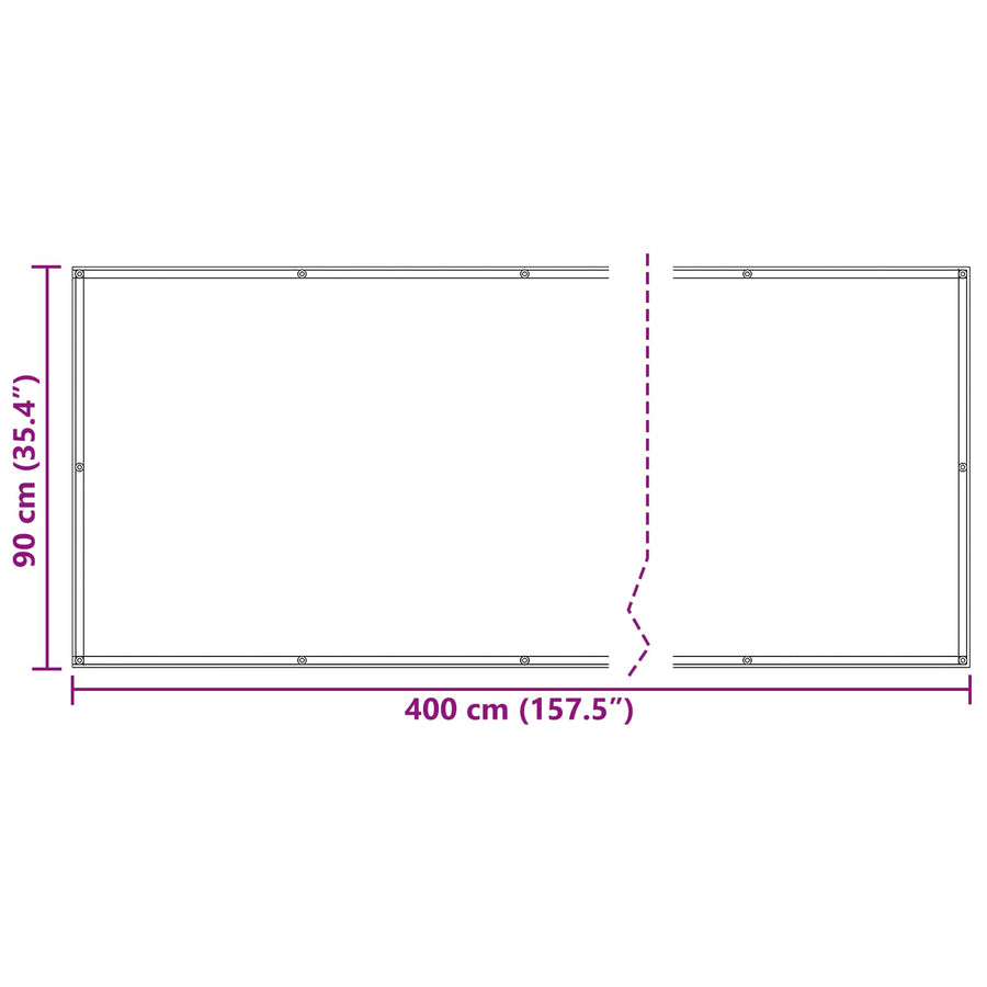 Balkon Scherm Bordeauxrood 90 x 400 cm PU gecoat oxford alu