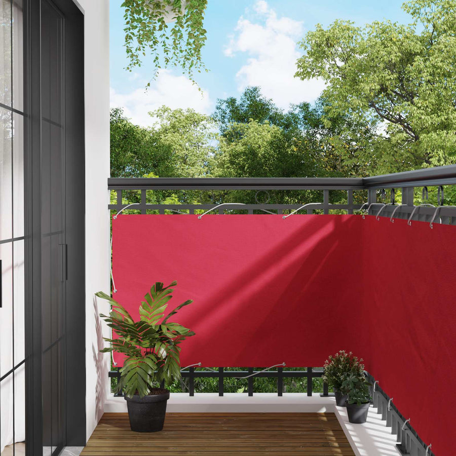 Balkon Scherm Bordeauxrood 90 x 500 cm PU gecoat oxford alu