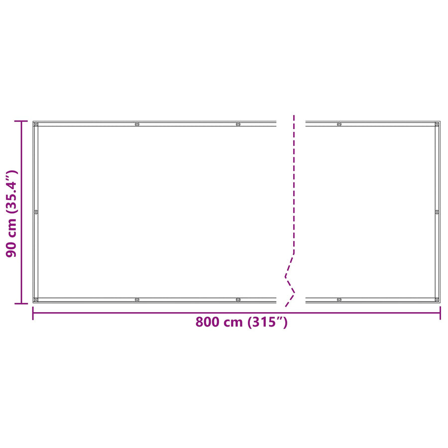 Balkon Scherm Bordeauxrood 90 x 800 cm PU gecoat oxford alu