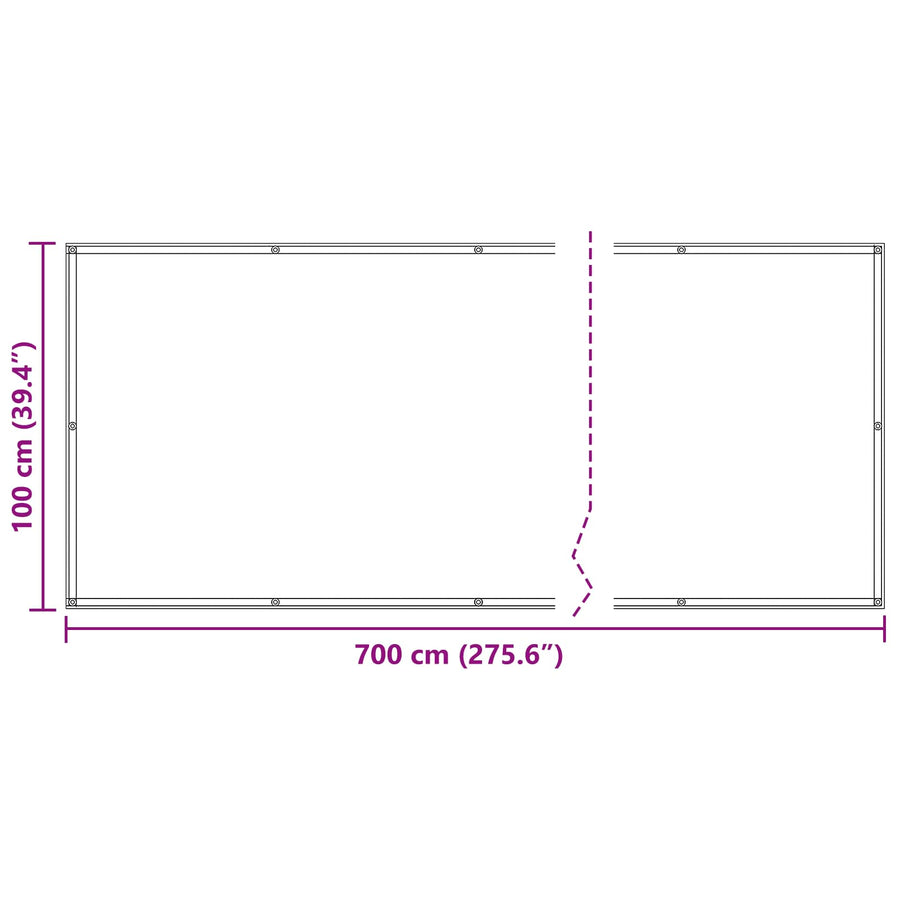 Balkon Scherm Bordeauxrood 100 x 700 cm Oxford Stof