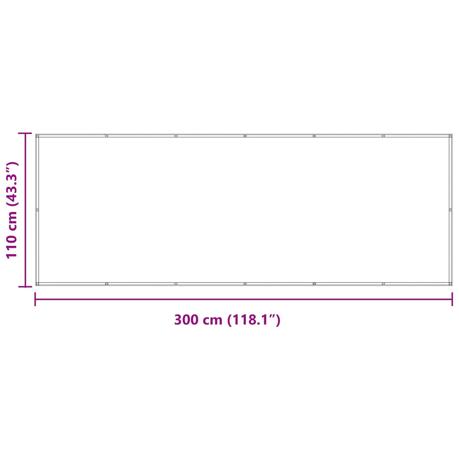 Balkon Scherm Bordeauxrood 110 x 300 cm Oxford Stof