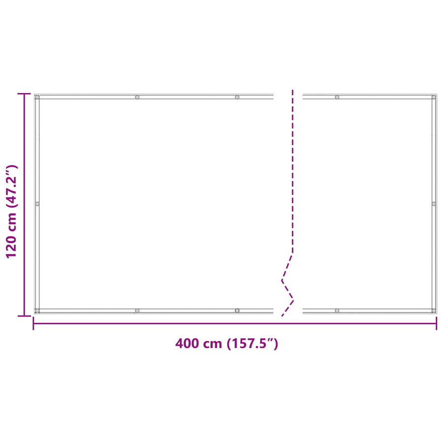 Balkon Scherm Bordeauxrood 120 x 400 cm PU gecoat oxford alu