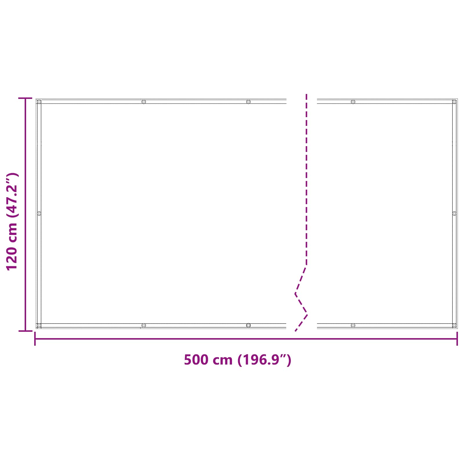 Balkon Scherm Bordeauxrood 120 x 500 cm PU gecoat oxford alu