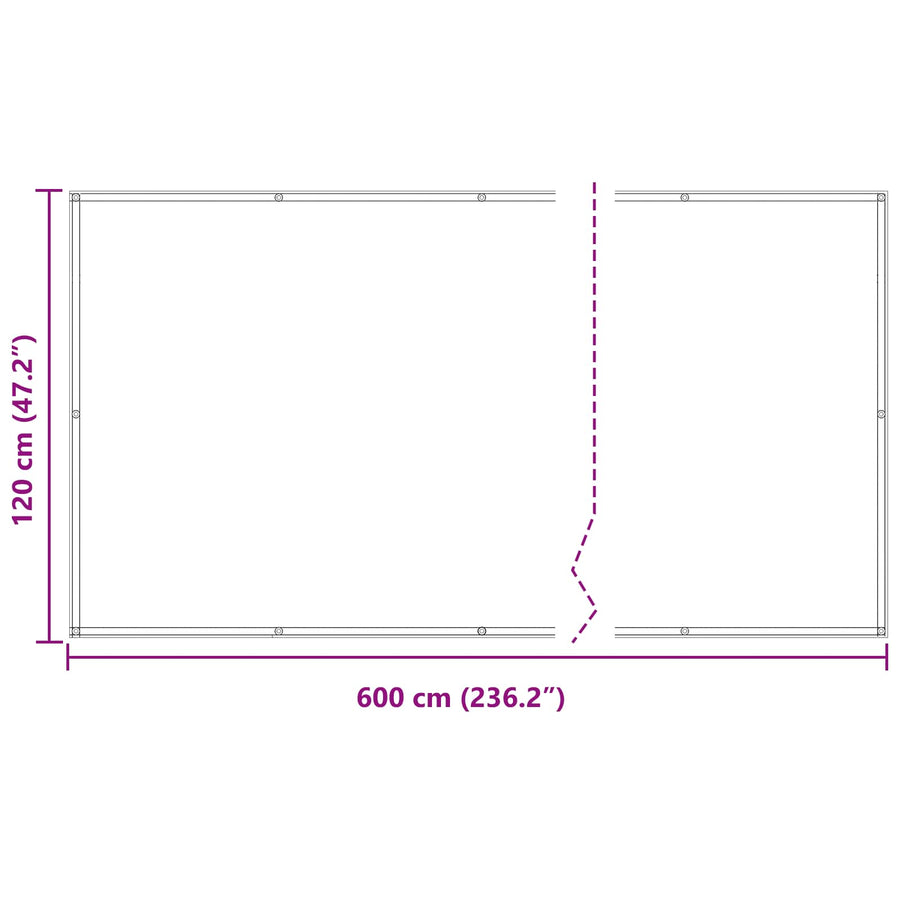 Balkon Scherm Bordeauxrood 120 x 600 cm PU gecoat oxford alu