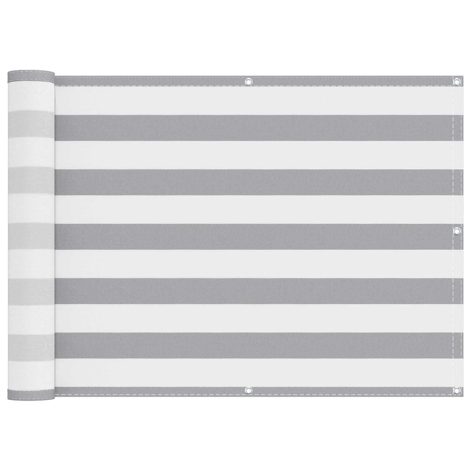 Balkon Scherm Lichtgrijs en wit. 75 x 500 cm