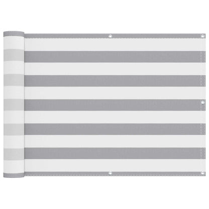Balkon Scherm Lichtgrijs en wit. 75 x 500 cm