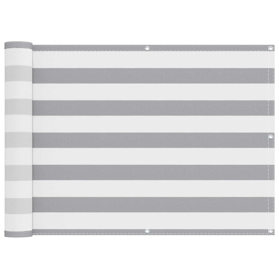 Balkon Scherm Lichtgrijs en wit. 75 x 800 cm